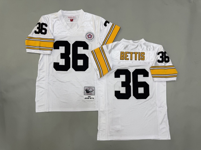 Men 2025 Pittsburgh Steelers #36 Bettis white Throwback Limited NFL Jersey style 002